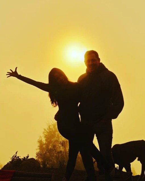 Nic and Yuli together at sunset